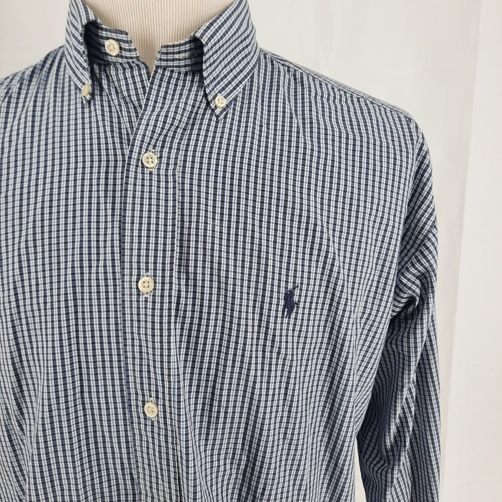 Ralph Lauren Blake Check Shirt Men's Size Large Long Sleeve Button Down Preppy
